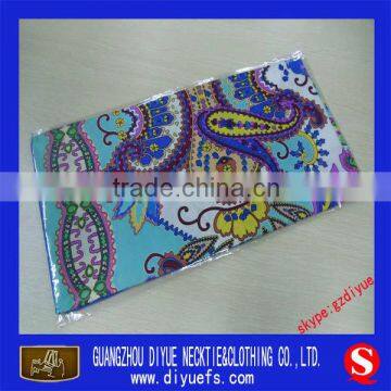 printed silk blue white stripe scarf