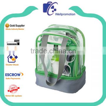 Wellpromotio fashion transparent PVC beach bag with cooler compartment                        
                                                Quality Choice