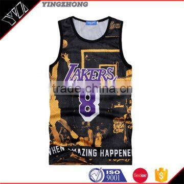 China Yingzhong Garment factory 2016 sublimation print custom bodybuilding stringer vest