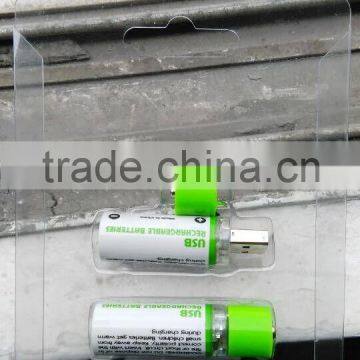 Ni-MH 1.2v 800mAh AA USB environmental rechargeable battery pack w