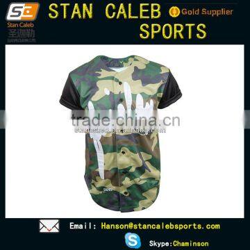 2015 wholesale sublimation print custom camo baseball jerseys