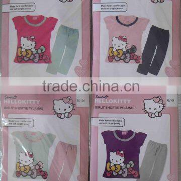 GIRLS SHORT SLEEVE TOP BOTTOM SET ( BRAND: HELLO KITTY )