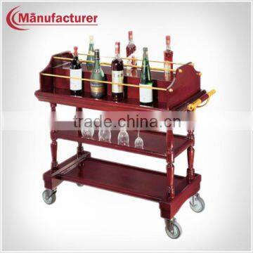 Hotel Food Wooden Liquor Trolley ,Wine Trolley