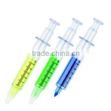 Wholesale novelty colorful Syringe Highlighter Marker Pen ball point pen for promotional