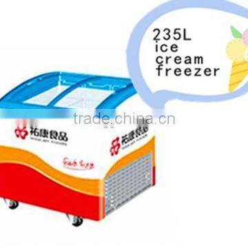 Commercial Ice Cream Freezer Sliding Glass Door Chest Ice Cream Display Refrigerator