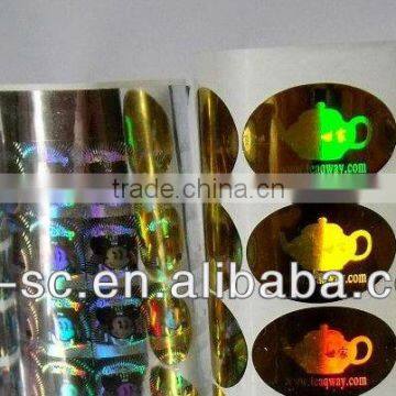 Custom gold color hologram sticker