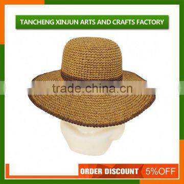 Hawaii Black And White Large Wide Brim Straw Hat photo-3