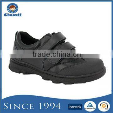 New Arrival TPR Outsole PU Lining Durable Boys Gender Black School Shoes