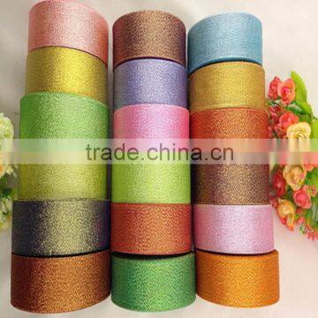 Wholesale Gift Cake Box Packing Decorative Belt Wedding Party Christmas Embellishment Golden Sliver Colored Metallic Ribbon
