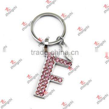 Crystal Pave Letter F Metal Keychain/Alphabet Cheap Key Chain (KR15121419)