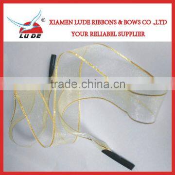 paper bag polyester ribbon handle with end plastic blockers