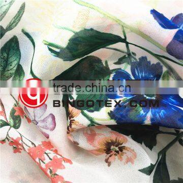 100%polyester Floral Printed High Quality Georgette Chiffon Fabric for Beach Dress photo-3