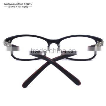 NO MOQ Lastest Luxury Diamond Eyeglass Frames Lady Vintage Acetate Optical Frames 602R photo-5