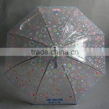 23''x8k Unique Design Straight Auto Open Pvc Transparent Umbrella