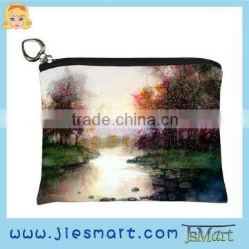 coin purse illustration sublimation printing custom bag microfiber