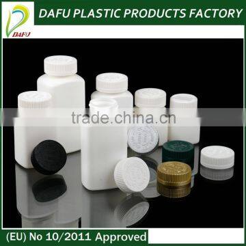 Wholesale PE square plastic bottle plastic medicine bottle with flip top cap