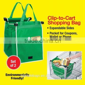 recyclable foldable shopping trolley bag with plastic handle