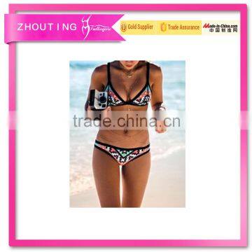 BSC011 Full sexy women triangle fission printing swimwear bikini