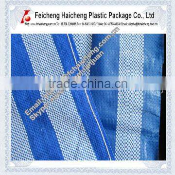 strong, durable and economical blue& white stripes pe/hdpe tarps/ tarpaulin woven fabric sheet