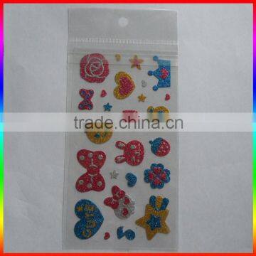 bowknot and animal glitter powder leaves stickers