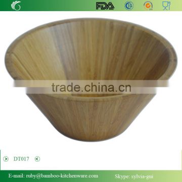 2016 Round Shape High Capacity Organic Bamboo Wooden Vegetable Fruit Salad Bowl