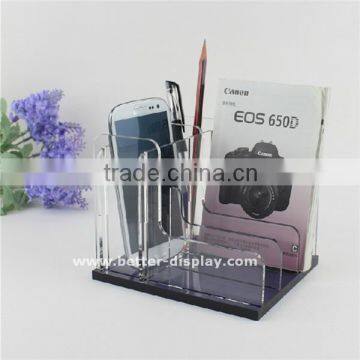 Acrylic office table stand stationery cube organizer