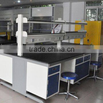 school physics laboratory furniture type all steel lab center benches with reagent shelf for sale