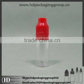 plastic e liquid bottle 10ml PET e liquid dropper bottles child safety cap