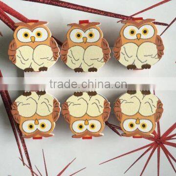 Christmas Owls Wooden Peg Decoration,Holiday's Owls Sets Gifts,Owls Sets Teaching Tools