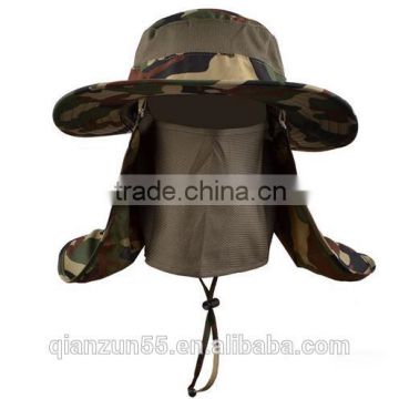 360-degree outdoor jungle hat shawl neck UV sun protectionce neck cap summer camo mesh vented bucket hat