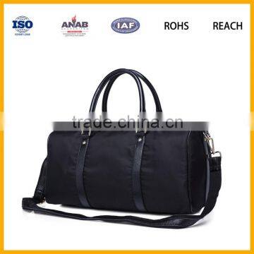 Trendy Nylon Luggage Bag Travel Bag Multilayer Duffle Bag with Leather Straps