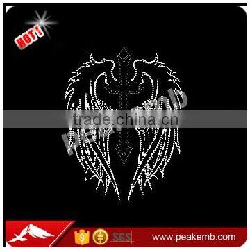 Wholesale Rhinestone Manufuture Iron on Wings Transfers for Clothing in China