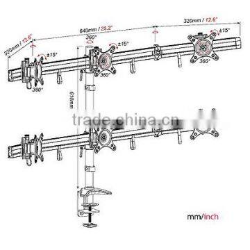 15"-24"laptop Desk Arm Computer Arm Support Lcd Monitor Flush Mount photo-3
