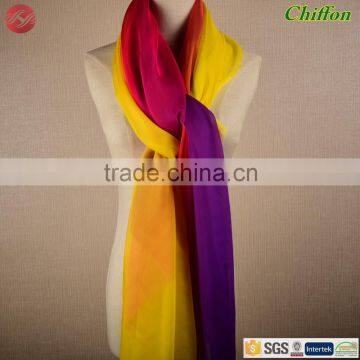 30D 100 Polyester Printed Graduated Color Stage Costume Chiffon Fabric for Maxi Dress photo-3