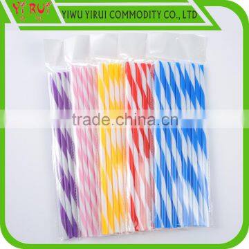 colorful stripes pp material drinking straws