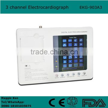 3 channel 12 lead color Screen ECG EKG machine Electrocardiograph by Wholesale Price