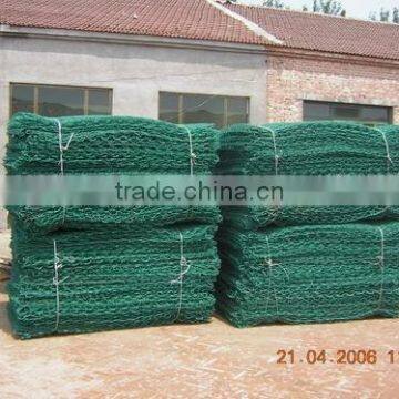 Green pvc coated galvanized gabion basket Anping factory