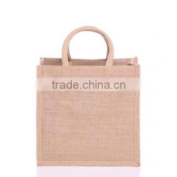 square natural jute bag