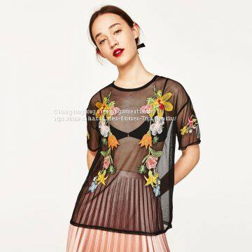Lace Design Long Sleeves Loose Blouse Boho Gender and Adults Age Group Printed Chiffon Blouse Tops Custom Sexy Shirt ODM photo-2