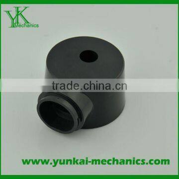 Precision CNC turning part, black anodizing, tube connector