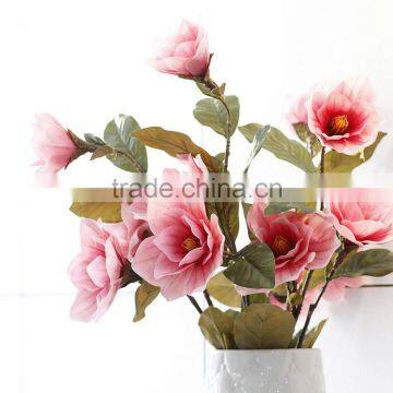 Home& wedding real touch rubber Magnolia decorative artificial table flowers