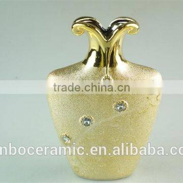 Wholesale Ceramic Vases, 2015 Latese Fashion Electroplated Gold Ceramic Vase photo-3
