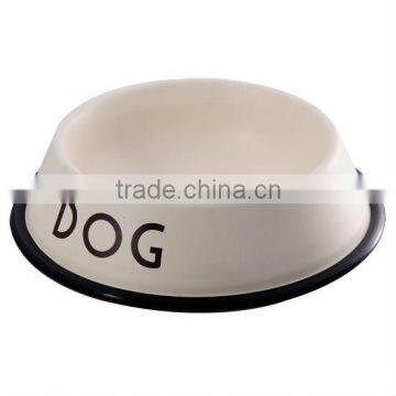 Carbon steel pet food bowl colored