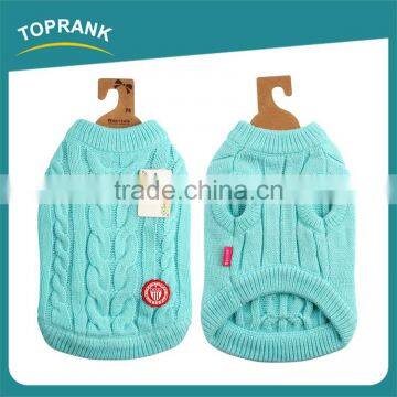 Winter Warm Blank Pattern Hand Knitted Blue Dog Sweater Clothes photo-3