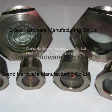 Стальной фланец с закаленным стеклом для контроля уровня масла, никелированный, легко монтируется на оборудование. photo-5