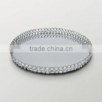 round crystal beaded tray