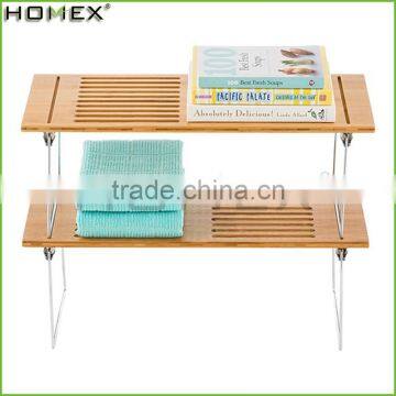Bamboo Dish Drying Rack Stackable Kitchenware Shelf Homex-BSCI Factory