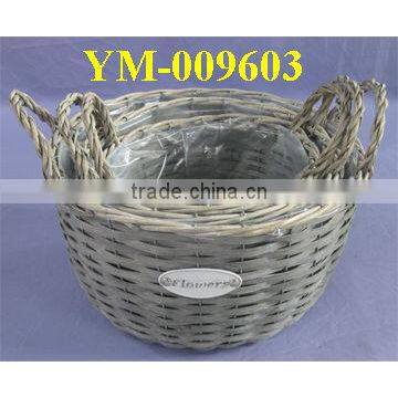 Willow Garden Basket with Metal Label