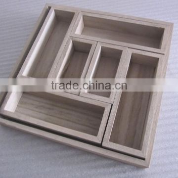 6 department Wooden Trays For Home Use Customed Wooden Trays