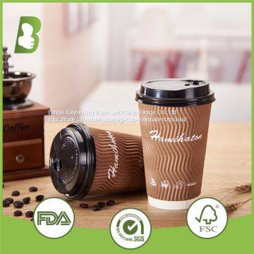 Disposable hot drinking 600ml double wall paper cup custom print